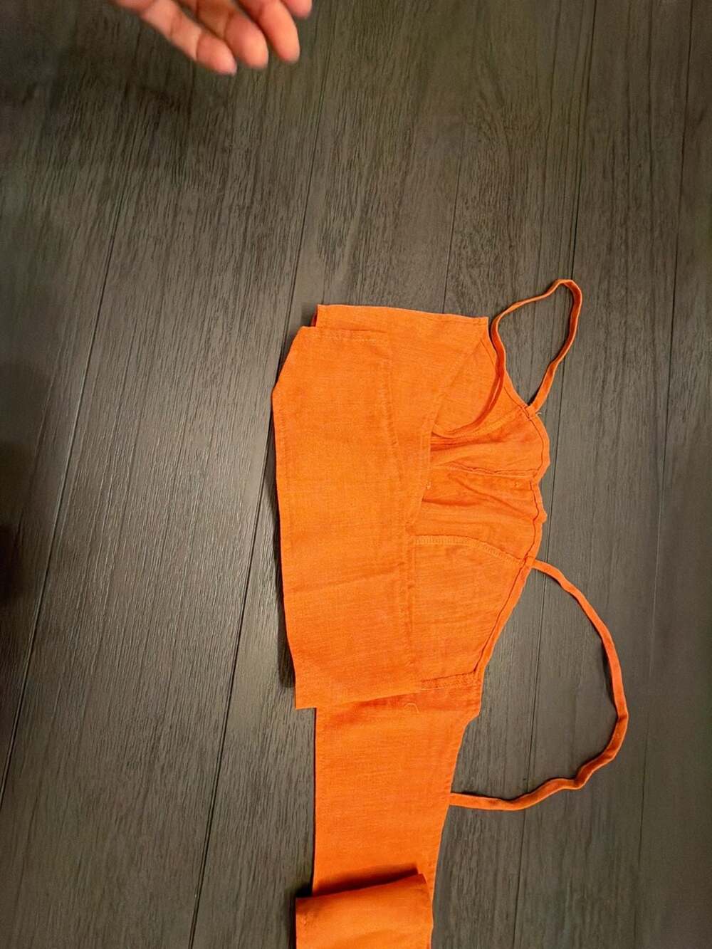 #35Nasty Gal Collection Orange Linen-Look Button-Up Crop Top and High-Waisted Sh - Picture 11 of 14